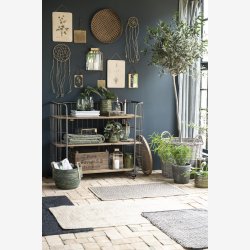 Ib Laursen glasske m/6 rum messing look B:16 H:8 L:21cm. 