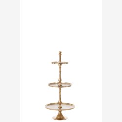 J-Line - Etagere/dekorations fad Aluminium "Guld" H: 94 : 42 cm. 