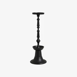 NORDAL - Lysestage t/bloklys Sort Aluminium H: 48 cm. 