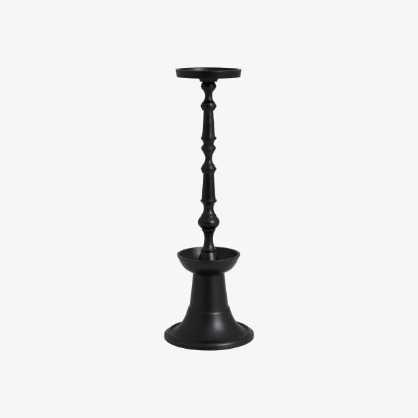 NORDAL - Lysestage t/bloklys Sort Aluminium H: 48 cm. 