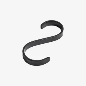 NORDAL - S-krog til h�ndkl�destang Flad Sort H:10 cm.