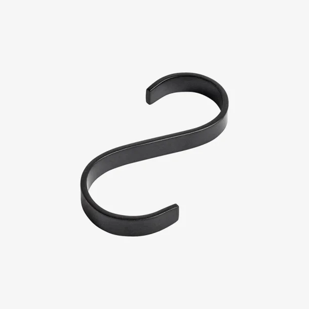 NORDAL - S-krog til h�ndkl�destang Flad Sort H:10 cm.