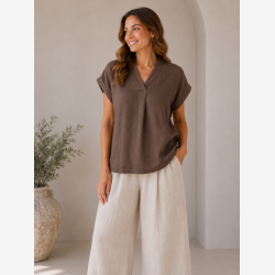 Marta Du Chateau - MdcBellissima Bluse M�rkebrun