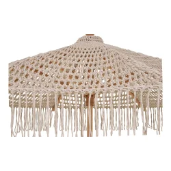 House Nordic - Martos Hklet Parasol, bomuld, trstok, beige, 250 cm