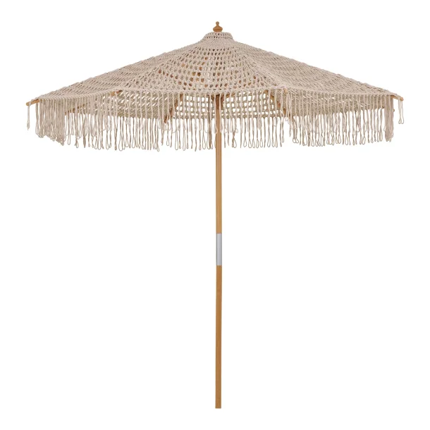House Nordic - Martos Hklet Parasol, bomuld, trstok, beige, 250 cm