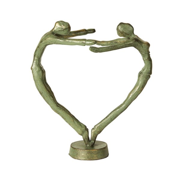 Speedtsberg - Hjerte figur mand/kvinde figur "TOGETHER WE MAKE LOVE" Antik Grn Metal H: 15 cm.