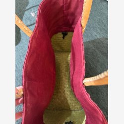 Madam Gr�skar - Strandtaske Pink/lilla 40x30 cm.