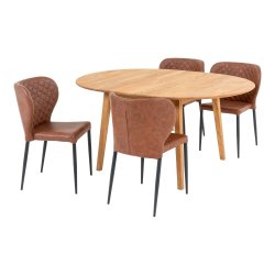 House Nordic - Metz og Pisa Spisebordsst, natur/brun