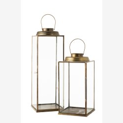 J-Line - Lanterne m/hank "Bronze" 23 x 23 H: 70 cm. 