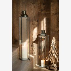 J-Line - Lanterne m/hank "Bronze" 14 x 14 H: 69 cm. 