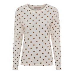 Marta Du Chateau - MdcElissa Top m. prikker Beige Flere strs.