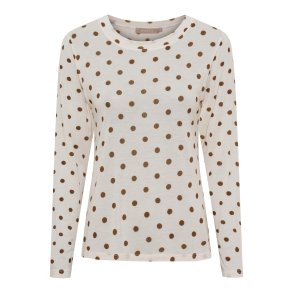 Marta Du Chateau - MdcElissa Top m. prikker Beige Flere strs.