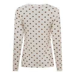 Marta Du Chateau - MdcElissa Top m. prikker Beige Flere strs.