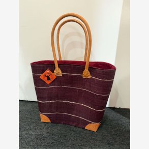Madam Gr�skar - Strandtaske M�rk Lilla 40x30 cm.