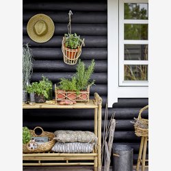 Bloomingville - Ira urtepotteskjuler til Krydderurter m/Bambus dekoration L: 39 H: 19 B:14,5 cm. 