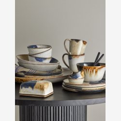 Bloomingville - Jules dyb tallerken, Gr, Stentj, D22xH5 cm