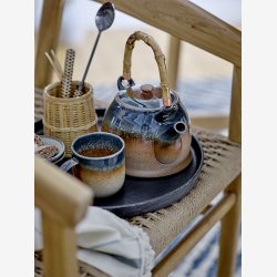 Bloomingville - Aura Tekande m/Tesi, Bl, Porceln, D15xH12 cm