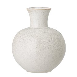 Bloomingville - Irini Vase m/ansigt, Hvid, Stentj : 19 H: 22,5 cm. 