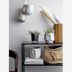 Bloomingville - Jgnacia Urtepotteskjuler, hvid stentj, L18xH15,5xW16,5 cm