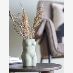 Bloomingville -  Emeli Deko Vase kvindekrop, Grn, Terrakotta L: 10 H: 16 B: 6,5 cm. 