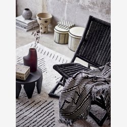 Bloomingville - Islim Kurv m/Lg, Sort, Palm Leaf. Flere strrelser