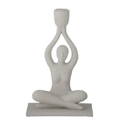 Bloomingville - Lucie Lysestage Yoga Kvinde Hvid Poly L: 15 H: 24 B: 11 cm. 