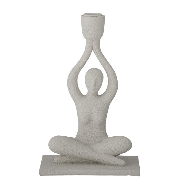 Bloomingville - Lucie Lysestage Yoga Kvinde Hvid Poly L: 15 H: 24 B: 11 cm. 