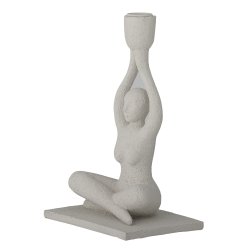 Bloomingville - Lucie Lysestage Yoga Kvinde Hvid Poly L: 15 H: 24 B: 11 cm. 