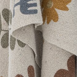 BloomingvilleMINI - Dorell plaid brun m/fugle motiver i genanvendt bomuld 160x130cm. 