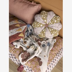 BloomingvilleMINI - Dorell plaid brun m/fugle motiver i genanvendt bomuld 160x130cm. 