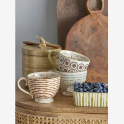 Bloomingville - Maple Krus m/mnster Grn Stentj : 11 H: 9 cm. 