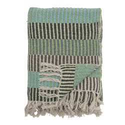 Creative Collection - Isnel Plaid, Bl, Genanvendt Bomuld 130x160 cm. 