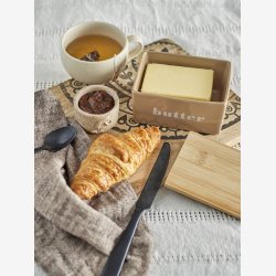 Bloomingville - Hanyu Smrboks m/tekst " BUTTER" Brun, Stentj L: 12,5 H: 7 B: 9 cm. 