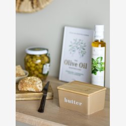 Bloomingville - Hanyu Smrboks m/tekst " BUTTER" Brun, Stentj L: 12,5 H: 7 B: 9 cm. 