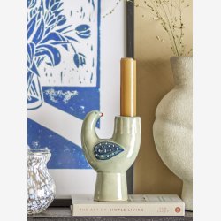 Bloomingville - Trudy Lysestage Fugl Bl stentj L: 9 H: 12,5 B: 6 cm. 