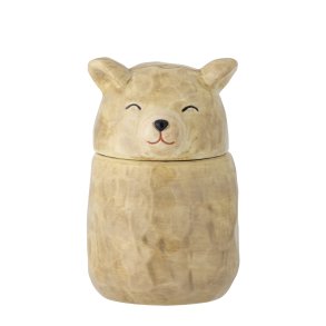 Bloomingville - Puk Krukke m/lg, Brun, Stentj : 7 H: 12 cm. 