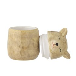 Bloomingville - Puk Krukke m/lg, Brun, Stentj : 7 H: 12 cm. 