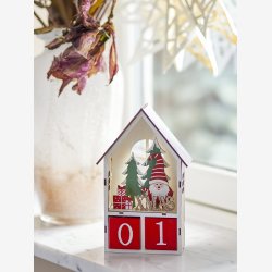 Bloomingville - Edmund Kalender/nedtlling til jul m/julemand Krydsfinr L: 12 H: 19 B: 5 cm. 