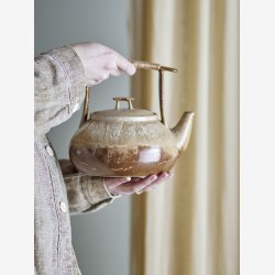 Bloomingville - Ikigai tekande brun stentj 1,55 L