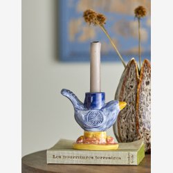 Bloomingville - Ainsa Lysestage Fugl Bl Stentj L: 11 H: 11 B: 12 cm. 