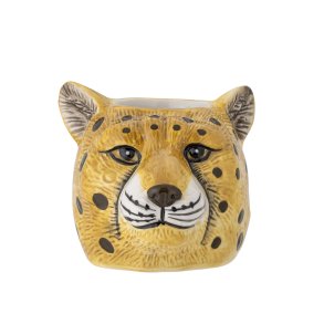 Bloomingville - Roam Vase Leopard, Orange, Stentj L: 8 H: 6 B: 6,5 cm. 