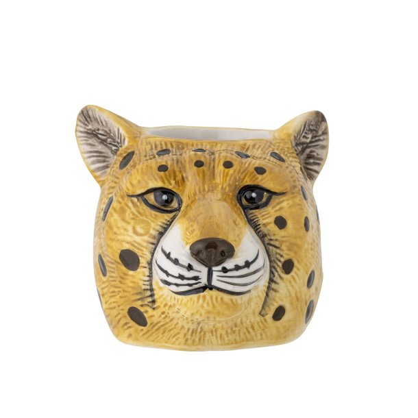 Bloomingville - Roam Vase Leopard, Orange, Stentj L: 8 H: 6 B: 6,5 cm. 