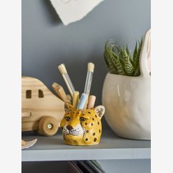 Bloomingville - Roam Vase Leopard, Orange, Stentj L: 8 H: 6 B: 6,5 cm. 