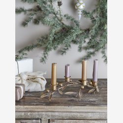 Bloomingville - Lysestage/Adventskrans Mirabel Guld Metal L: 31 H: 7,5 B: 16,5 cm. 