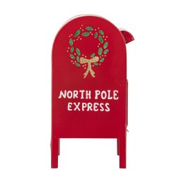 Julemandens Postkasse Rd Metal L: 21 H: 33 B: 18 cm. 