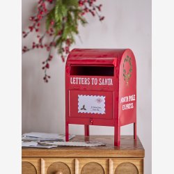 Julemandens Postkasse Rd Metal L: 21 H: 33 B: 18 cm. 