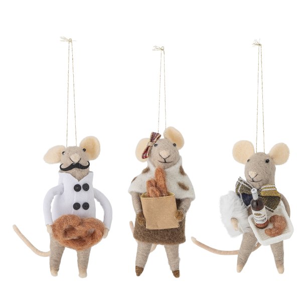 Bloomingville - Julemus Uld H: 12 cm. S�t m/3 stk. 