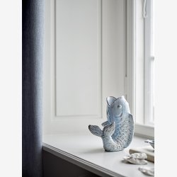 Bloomingville - Hiro Vase Fisk Bl Stentj L: 17 H: 21 B: 13,5