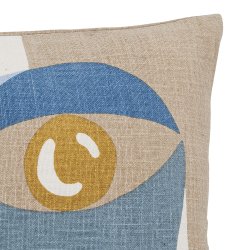 Bloomingville - Ditte Pude, Bl, Bomuld 45x45 cm. 