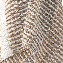 Bloomingville - Isnel Plaid m/frynser Natur, Genanvendt Bomuld 160x130cm. 